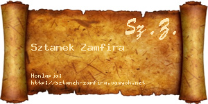 Sztanek Zamfira névjegykártya